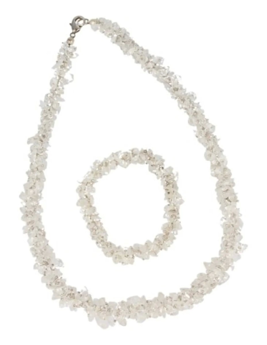 Bergkristal cluster sieradenset - Afbeelding 2
