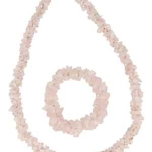Roze kwarts cluster sieradenset