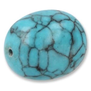 Howliet blauw doorboorde kraal / hanger (gekleurd)