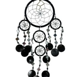 Dromenvanger spiegel-schelp 11 CM - Zwart - Dream Catcher