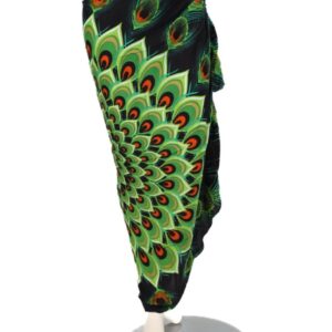 Om Namaste Sarong - 520 - mandala pauw - groen & oranje