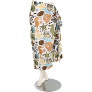 Sarong - 507 - zeedieren - wit van Om Namaste - Pareo Saunadoek Wikkeljurk