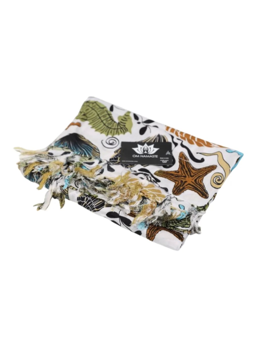 Sarong - 507 - zeedieren - wit van Om Namaste - Pareo Saunadoek Wikkeljurk - Afbeelding 3