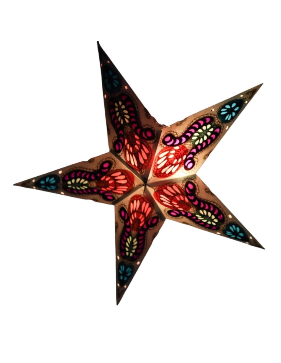 Kerstster met verlichtingsset nr. 58 - Blauwe ster "Blue dragon" - Kerstverlichting - Kerstdecoratie - Ø 60 cm - Afbeelding 2