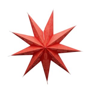 Kerstster met verlichtingsset nr. 57 - Rood - 9 punten - Kerstverlichting - Kerstdecoratie - Ø 60 cm