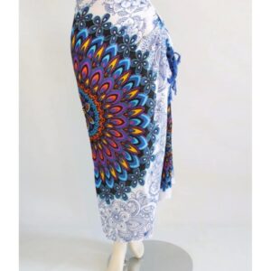 Om Namaste Sarong - 444 - Bloemrijke Mandala - Blauw & Wit