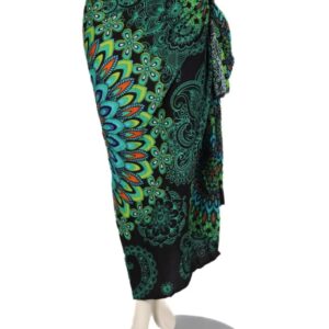 Om Namaste Sarong - 427 - Bloemrijke Mandala - donker groen