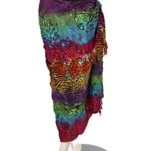 Om Namaste Sarong - 424 - dierenprint - regenboog