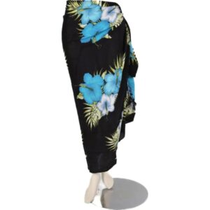 Om Namaste Sarong - 415 - bloemen - zwart