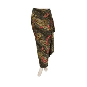 Om Namaste Sarong - 411 - Batik Bloemen - Kaki groen & Roze