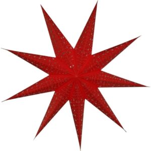 Kerstster met verlichtingsset nr. 37 Rode ster "stars" met 9 punten - Kerstverlichting - Kerstdecoratie - Ø 60 cm