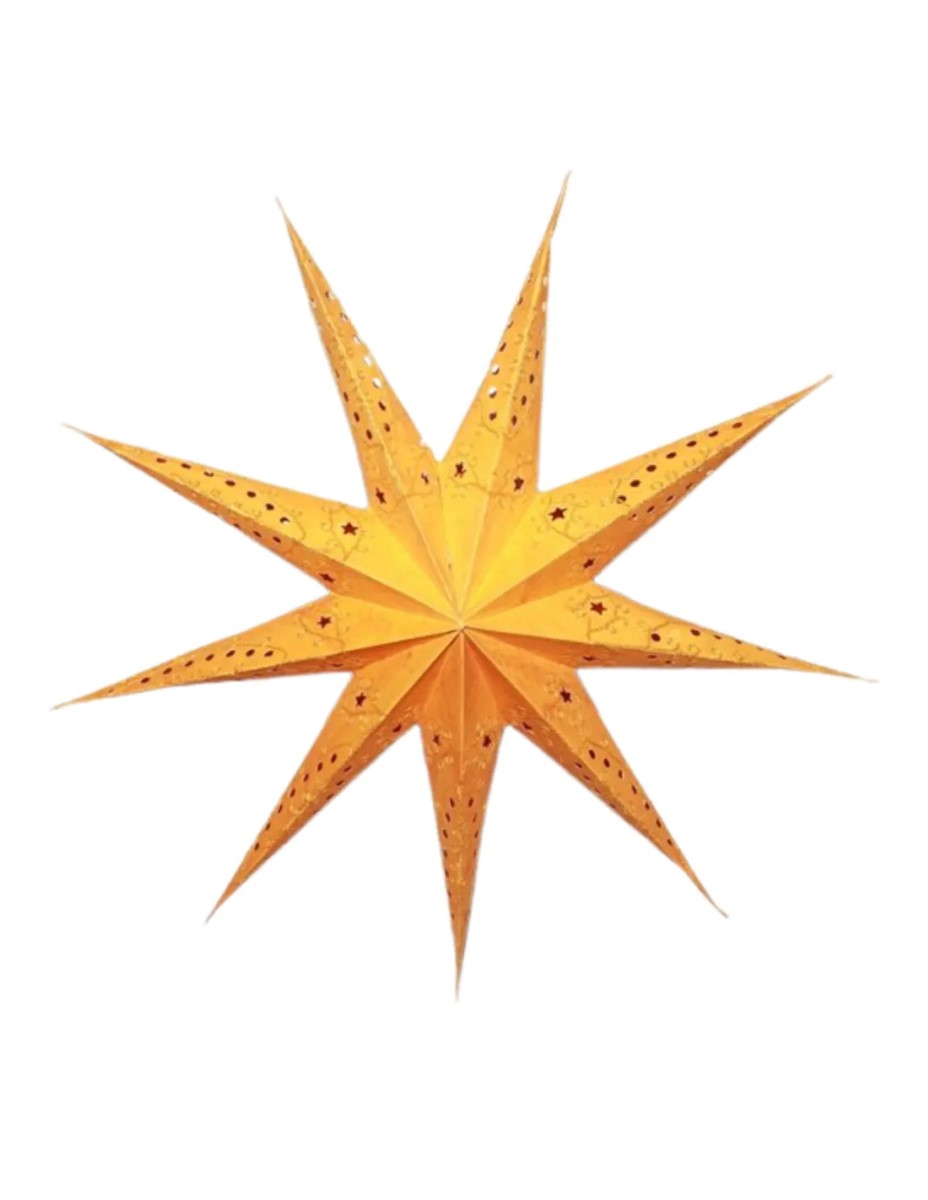 Kerstster nr. 54 - Oranje ster "Orange Batik" - Papieren Kerststerren - Kerstdecoratie - Ø 60 cm - zonder verlichtingsset