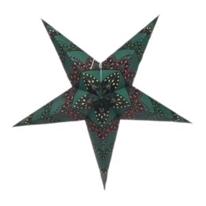 Kerstster nr. 53 - Donkergroene ster "Green Cashmere" - Papieren Kerststerren - Kerstdecoratie - Ø 60 cm - zonder verlichtingsse