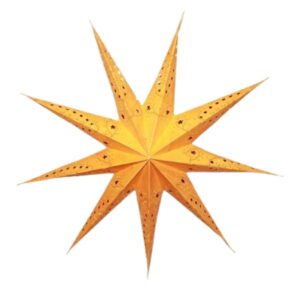 Kerstster met verlichtingsset nr. 54 - Oranje ster "Orange Batik" - Kerstverlichting - Kerstdecoratie - Ø 60 cm