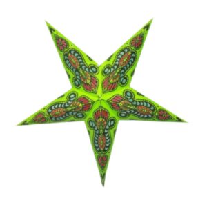 Kerstster met verlichtingsset nr. 52 - Groene ster "Red Snake" - Kerstverlichting - Kerstdecoratie - Ø 60 cm