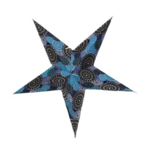 Kerstster met verlichtingsset nr. 50 - Blauwe ster "Fluweel en Zilver" - Kerstverlichting - Kerstdecoratie - Ø 60 cm