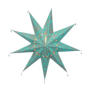 Kerstster nr. 14 Feestelijke ster zilver/turkoois - Papieren Kerststerren - Kerstdecoratie - Ø 60 cm - zonder verlichtingsset