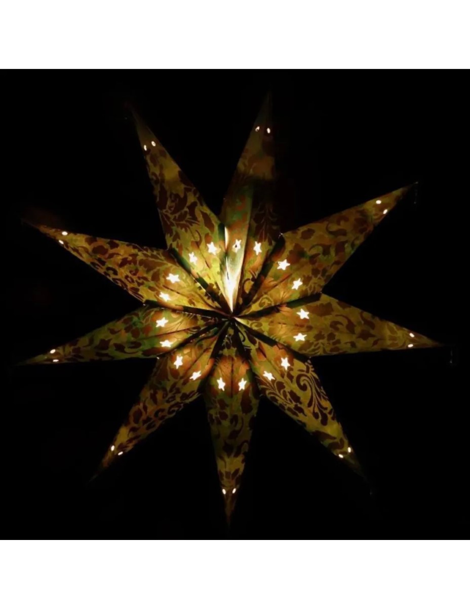 Kerstster nr. 14 Feestelijke ster zilver/turkoois - Papieren Kerststerren - Kerstdecoratie - Ø 60 cm - zonder verlichtingsset - Afbeelding 2
