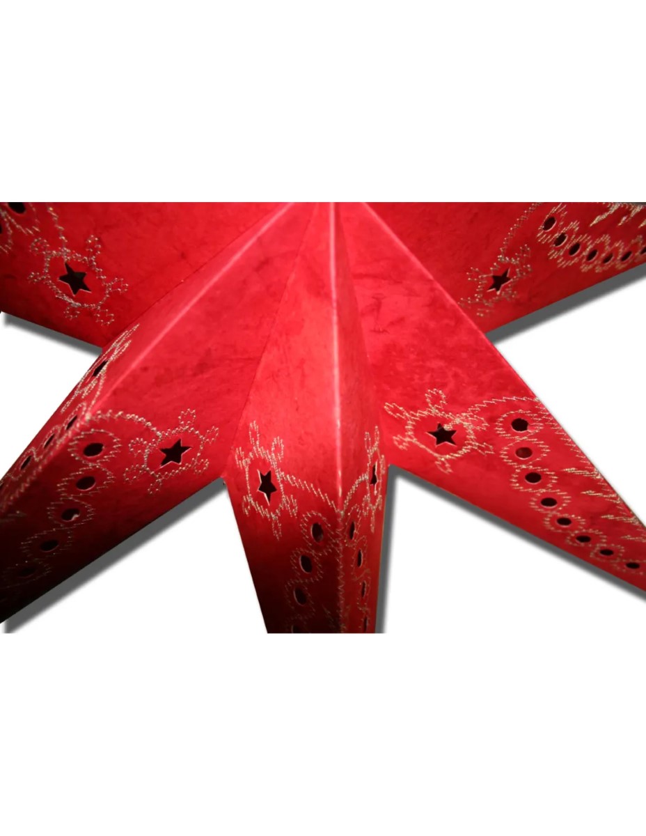 Kerstster nr. 27 Geborduurde ster "red arrow" (zonder verlichtingsset)