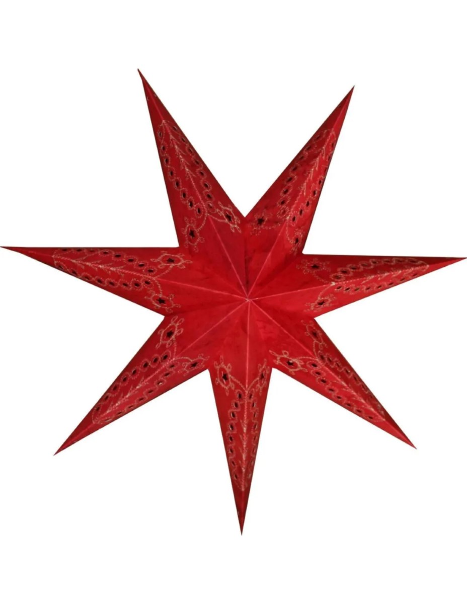 Kerstster nr. 27 Geborduurde ster "red arrow" (zonder verlichtingsset) - Afbeelding 2