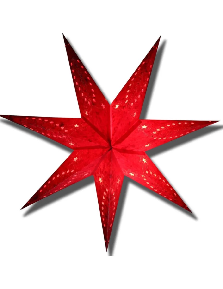 Kerstster nr. 27 Geborduurde ster "red arrow" (zonder verlichtingsset) - Afbeelding 3
