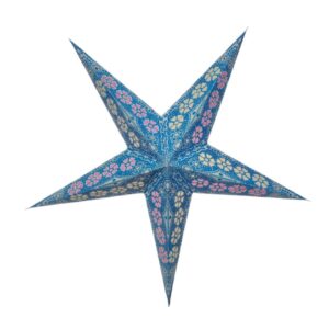 Kerstster met verlichtingsset nr. 7 - Blauwe ster "Azurea" - Kerstverlichting - Kerstdecoratie - Ø 60 cm