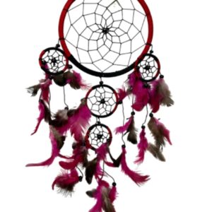 Dromenvanger - 17 cm Rood-Zwart - Dreamcatcher