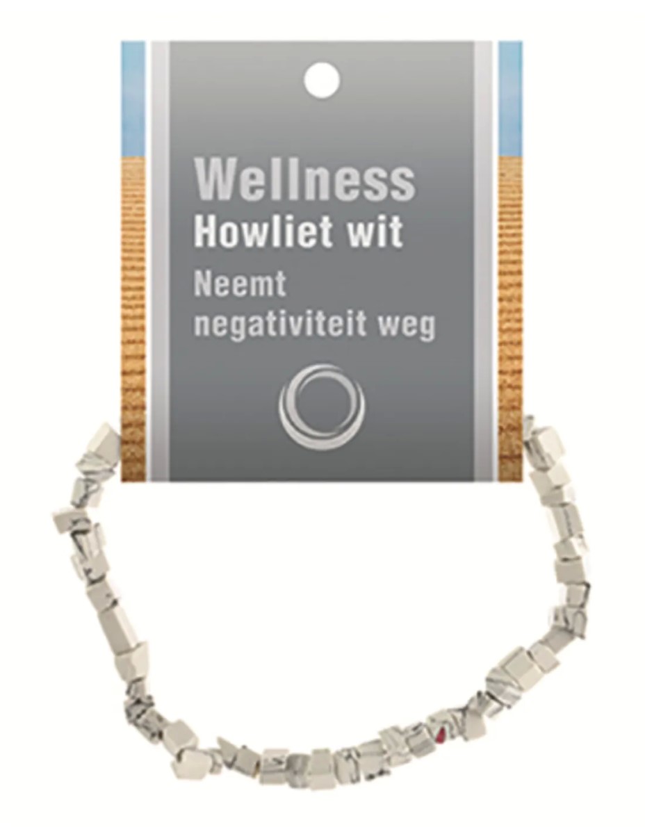 Howliet wit splitarmband + kaart