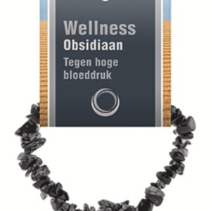 Obsidiaan sneeuwvlok splitarmband + kaart