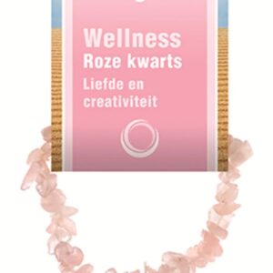 Roze kwarts splitarmband + kaart