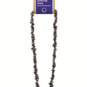 Aventurijn blauw splitketting + kaart