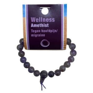 Amethist powerbead armband + kaart
