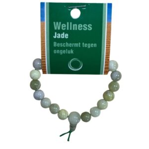 Jade Serpentijn powerbead armband + kaart