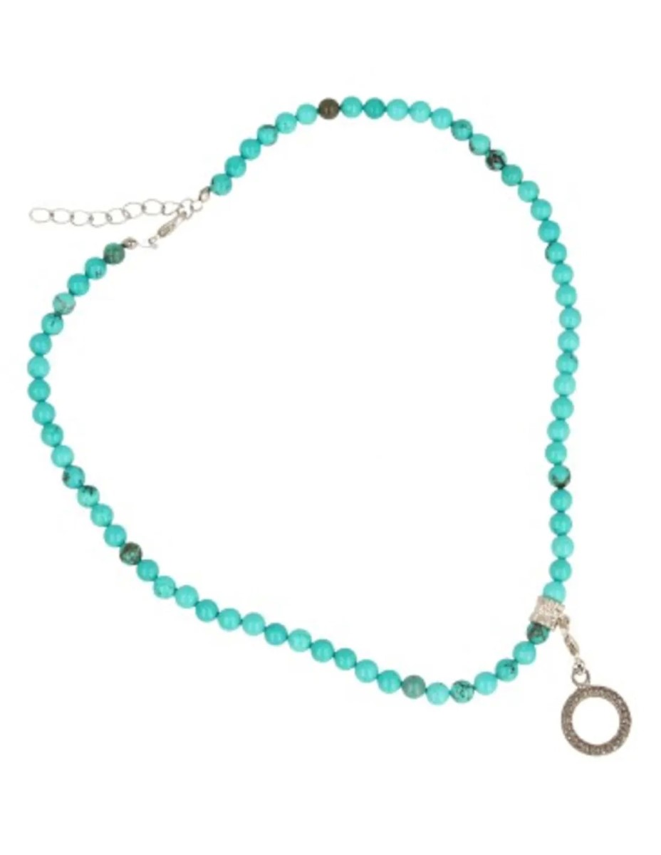 Fashion ketting Howliet blauw 6mm kralen (bijgekleurd)