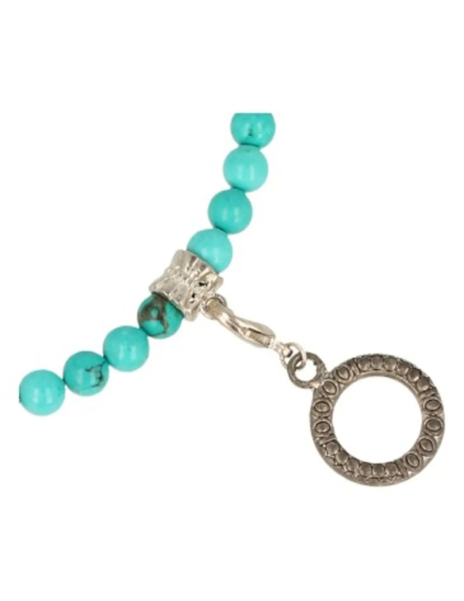Fashion ketting Howliet blauw 6mm kralen (bijgekleurd) - Afbeelding 3