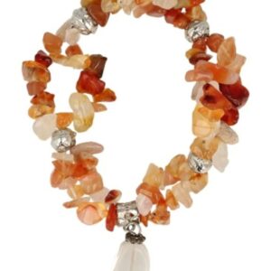 Carneool fashion armband dubbelstreng