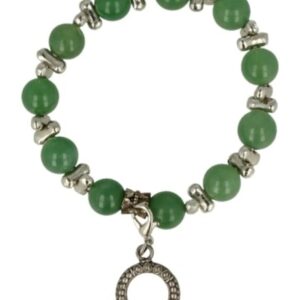 Aventurijn groen fashion kralenarmband met bedel