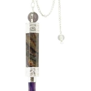 Amethist luxe pendel verzilverd