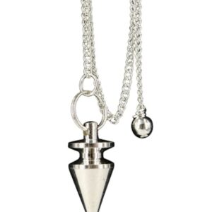 Messing pendel, punt met dakje zilverkleur
