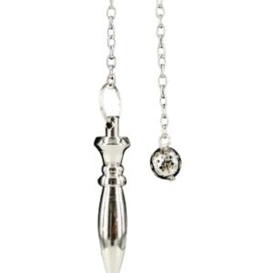 Messing pendel, ovaalpunt zilverkleur