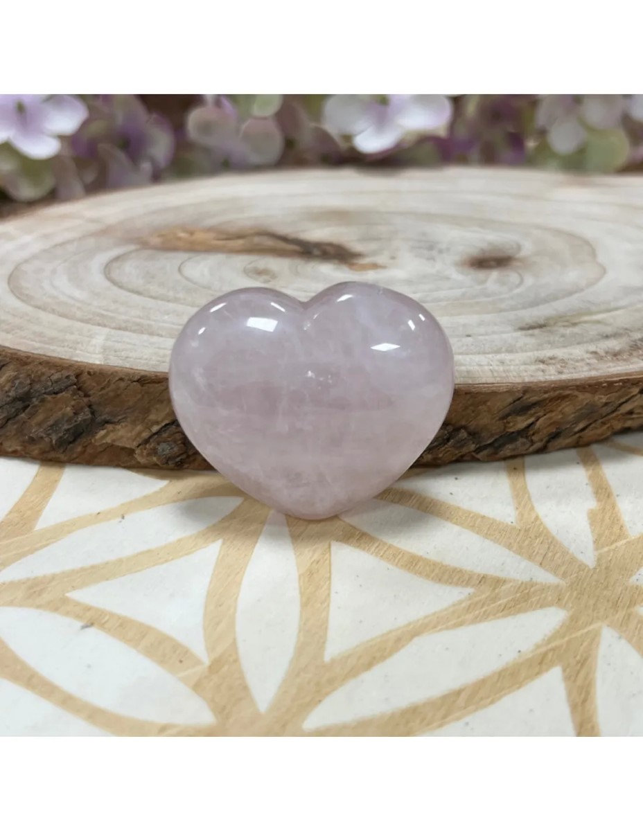 Roze kwarts edelsteen hart 45 mm - Afbeelding 5