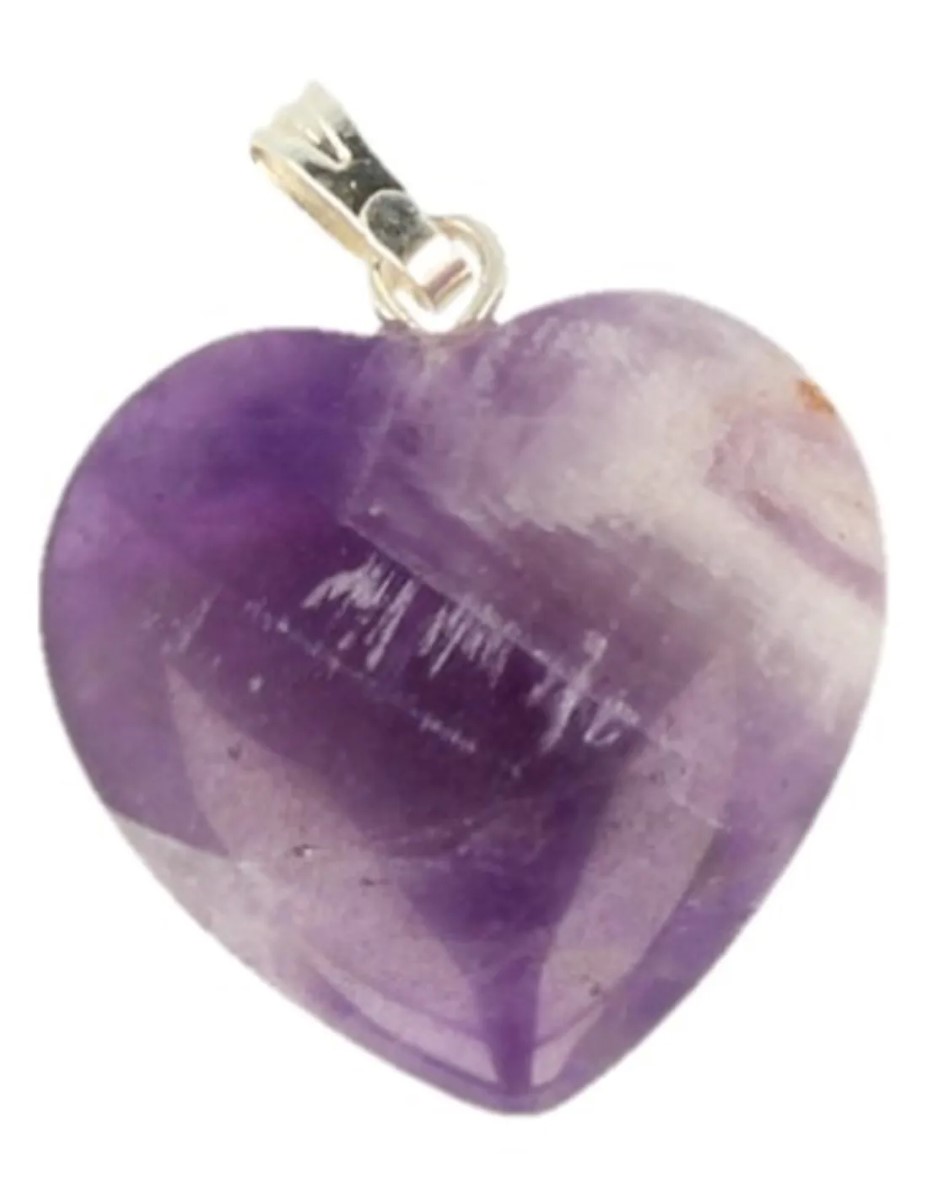 Amethist hart hanger 20 mm