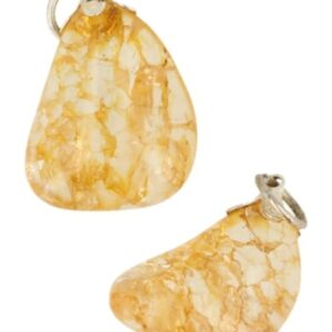 Bergkristal Edelsteen hanger crackle geel (gekleurd)