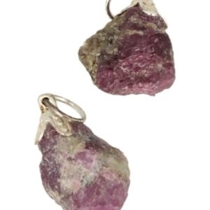 Robijn ruw edelsteen hanger