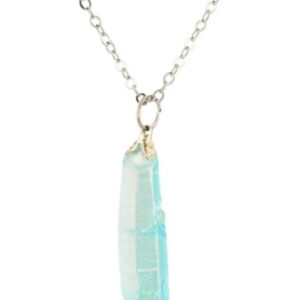 Aqua Aura edelsteen hanger ruw (gecoat)