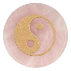 Roze kwarts zaksteen Yin Yang
