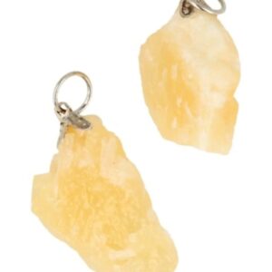 Calciet geel edelsteen hanger ruw