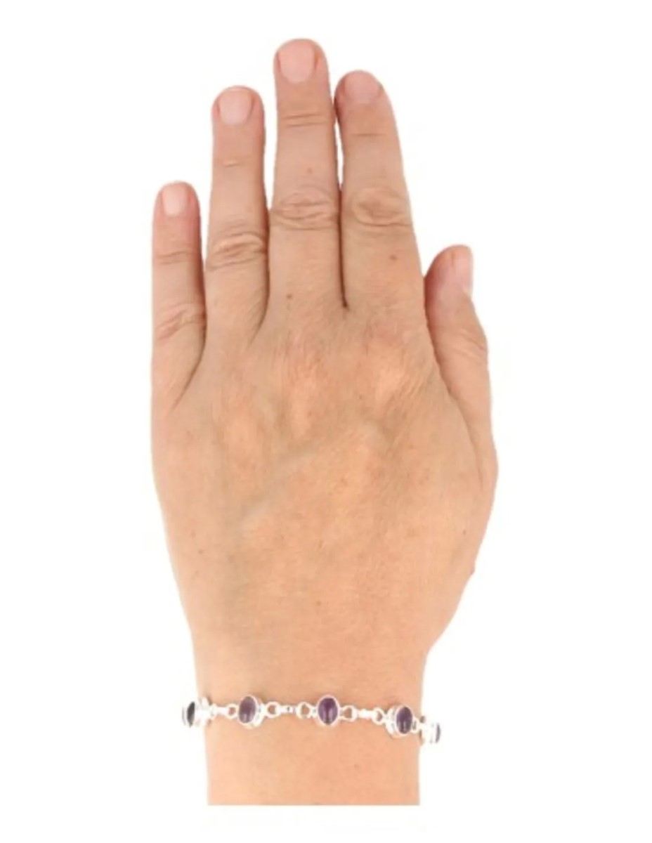 Amethist armband zilver ovaal