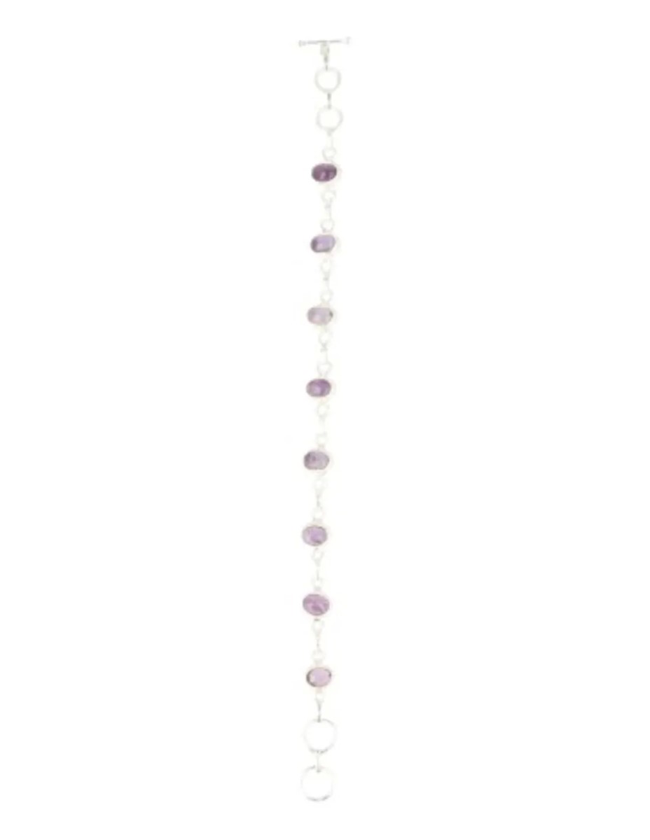 Amethist armband zilver ovaal - Afbeelding 3