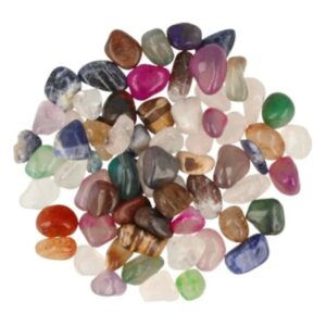 Agaat mix 100 gr. trommelstenen (bijgekleurd) (mt2)